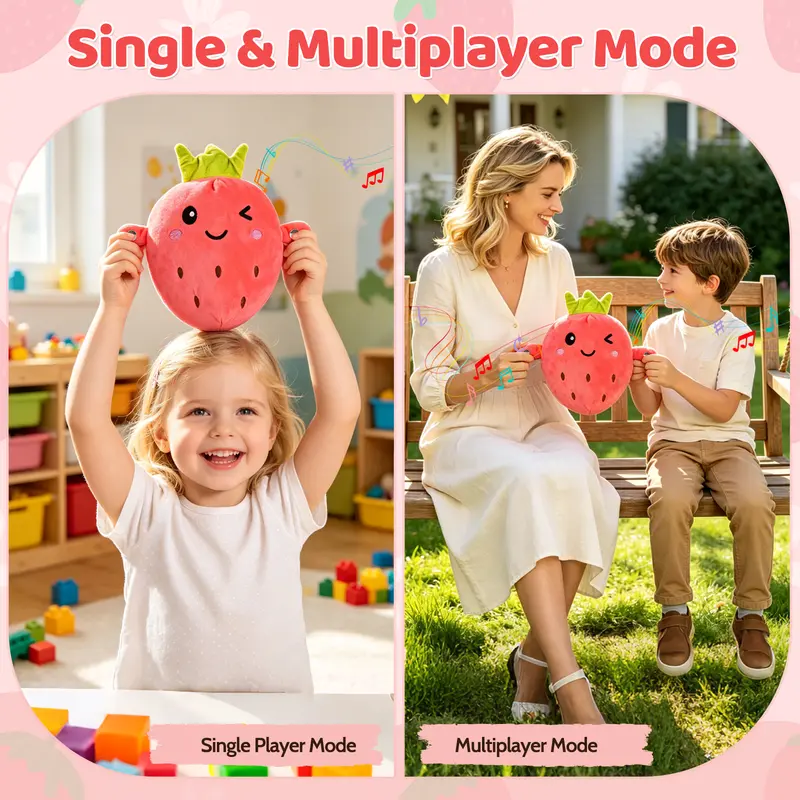 Interactive Music Plush Toy Set – Banana, Strawberry & Carrot Electric Plush Toys for Kids, Parent-Child Interaction Funny Talking Stuffed Animals, Children’s Day Cute Gift for Boys Girls