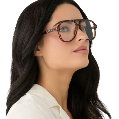 Tortoise Blue Light Aviator Readers - Stylish Lightweight Trendy Frames