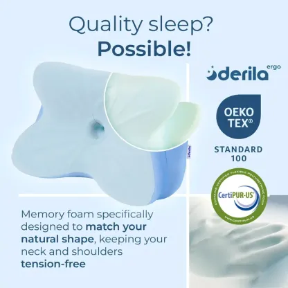 Cervical Neck Pillow – Ergonomic Memory Foam Neck Support for All Sleep Positions | Pain Relief, Cooling, Breathable, and Contoured Design for Optimal Sleep Comfort | Ideal for Side, Back, and Stomach Sleepers