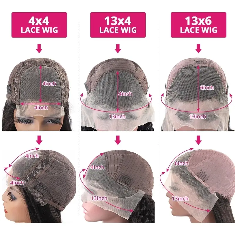 Hair Deep Wave 13x6 Lace Front Wigs Human Hair Pre Plucked 180% Density HD Transparent 13x4 Lace Frontal Wigs For Women Human Hair Lace Front Wigs Deep Curly Lace Front Wig