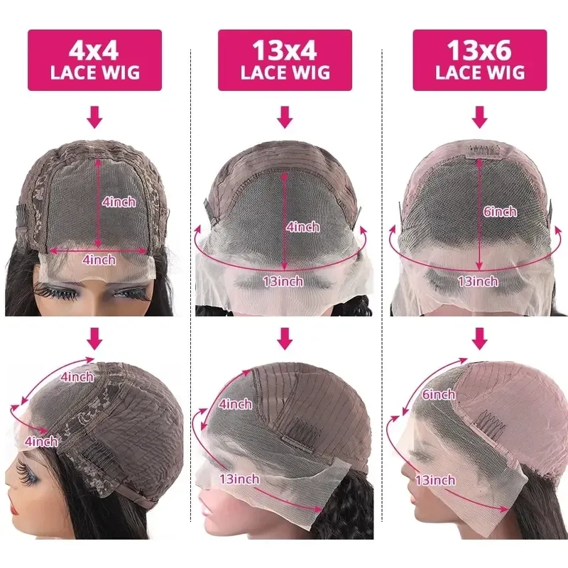 Hair Deep Wave 13x6 Lace Front Wigs Human Hair Pre Plucked 180% Density HD Transparent 13x4 Lace Frontal Wigs For Women Human Hair Lace Front Wigs Deep Curly Lace Front Wig