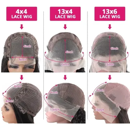 Hair Deep Wave 13x6 Lace Front Wigs Human Hair Pre Plucked 180% Density HD Transparent 13x4 Lace Frontal Wigs For Women Human Hair Lace Front Wigs Deep Curly Lace Front Wig