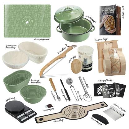 Super All-Inclusive Sourdough Starter Kit, Sourdough Bread Baking Supplies for Beginner with Pot, Banneton Bread Proofing Baskets, Starter Jar, Scraper, Scale, Recipe Book, Bread Making Tools & More