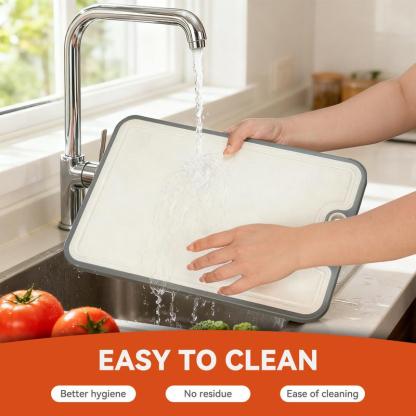 Dual-Side Anti-Mold Titanium Alloy Cutting Board: Raw/Cooked Separation + Juice Groove + Garlic Grinding Zone, All-in-One Kitchen Solution