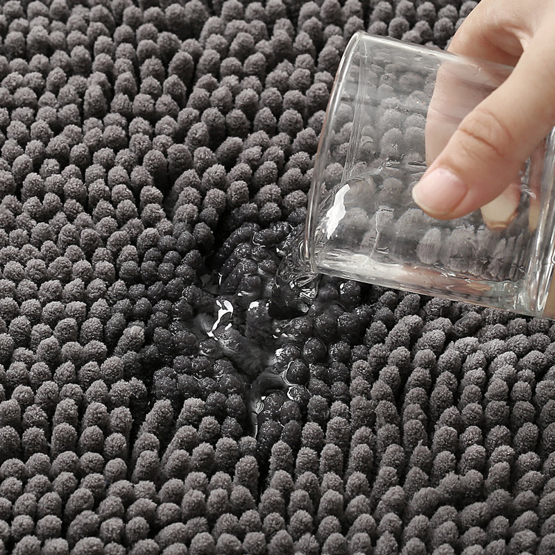 Super Absorbent Door Mat Indoor, Microfiber Quick Dry Chenille Entryway Rug, Non-Slip Front Door Mat, Indoor Mats for Entryway, Machine Washable Pet Rug, Grey 30"x19"