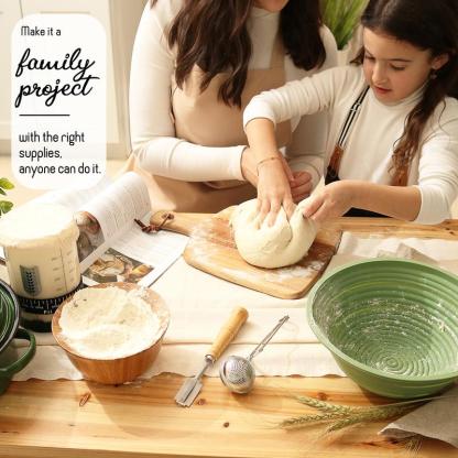 Super All-Inclusive Sourdough Starter Kit, Sourdough Bread Baking Supplies for Beginner with Pot, Banneton Bread Proofing Baskets, Starter Jar, Scraper, Scale, Recipe Book, Bread Making Tools & More