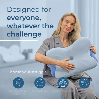 Cervical Neck Pillow – Ergonomic Memory Foam Neck Support for All Sleep Positions | Pain Relief, Cooling, Breathable, and Contoured Design for Optimal Sleep Comfort | Ideal for Side, Back, and Stomach Sleepers