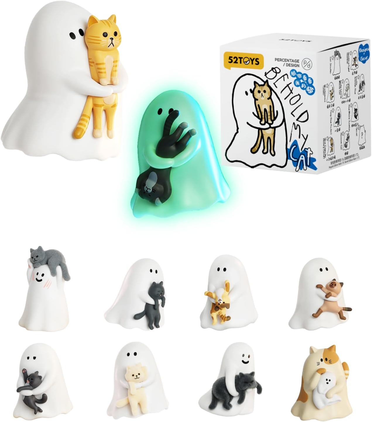 52TOYS Ghody - Behold My Cat Kawaii Creative Gift Room Decor Desktop Decoration Gift for Birthday Party Ceramic Figurine Animal Design