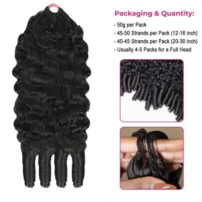 Crochet Extensions Human Hair Miracle Knots Pre-Separated 50g per Pack 45-50 Strands per Pack Knotless Boho Braids 4-5 Packs for Full Head Burmese Curly Textures Wig with Crochet Hook
