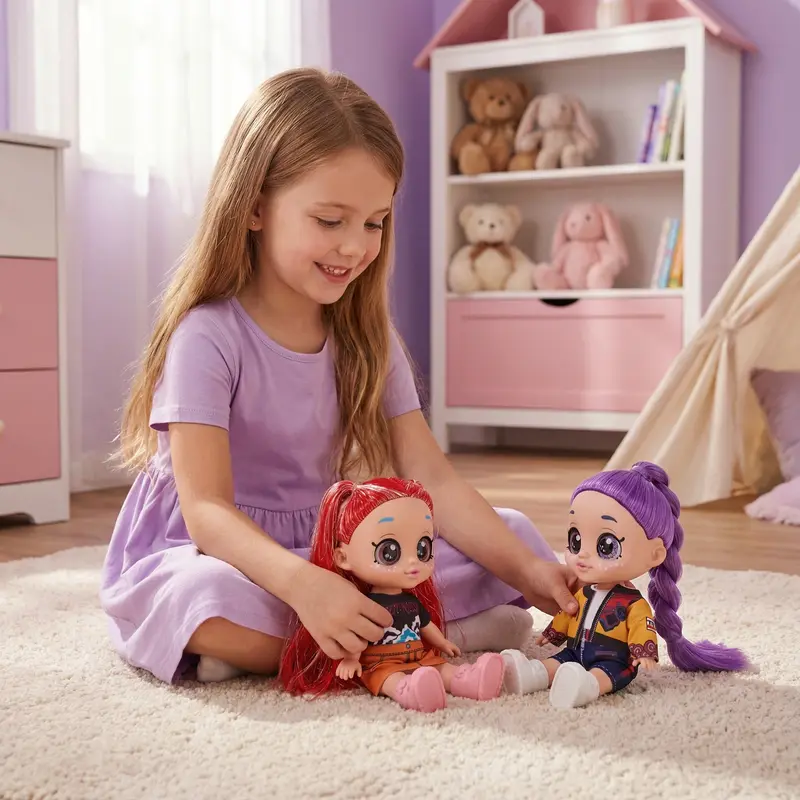 Kpop dolls anime action figure set,10 inch 5 joints can play music,rumi mira zoey dolls,gifts for kids,girls&boys toys