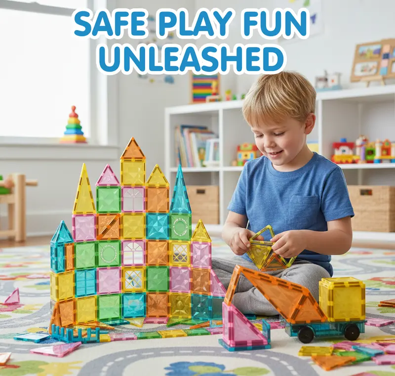 Magnetic Tiles,Preschool Magnet Building Cubes,Learning Construction Stacking Blocks,Cognitive & Math Development Toy for Toddlers,Kids Educational Playset,Children's Day Gift for 3 4 5 6 Year Old