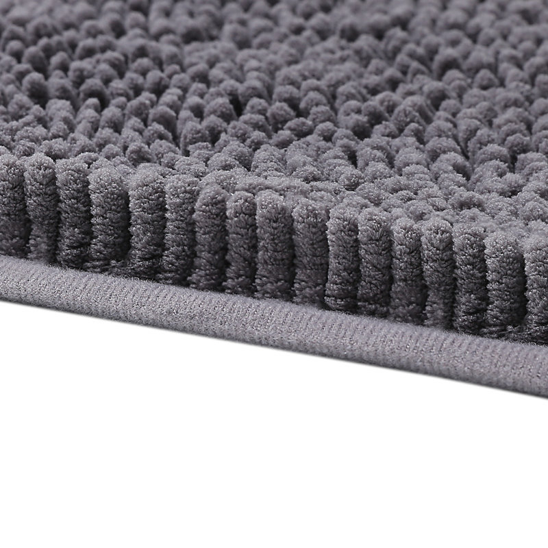 Super Absorbent Door Mat Indoor, Microfiber Quick Dry Chenille Entryway Rug, Non-Slip Front Door Mat, Indoor Mats for Entryway, Machine Washable Pet Rug, Grey 30"x19"