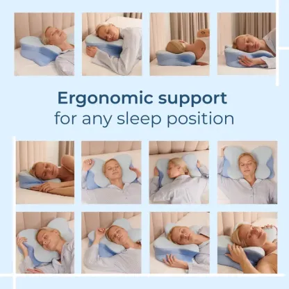Cervical Neck Pillow – Ergonomic Memory Foam Neck Support for All Sleep Positions | Pain Relief, Cooling, Breathable, and Contoured Design for Optimal Sleep Comfort | Ideal for Side, Back, and Stomach Sleepers