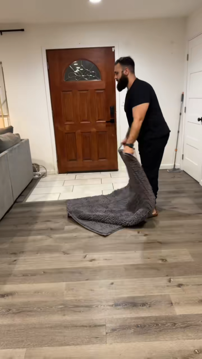 Super Absorbent Door Mat Indoor, Microfiber Quick Dry Chenille Entryway Rug, Non-Slip Front Door Mat, Indoor Mats for Entryway, Machine Washable Pet Rug, Grey 30"x19"