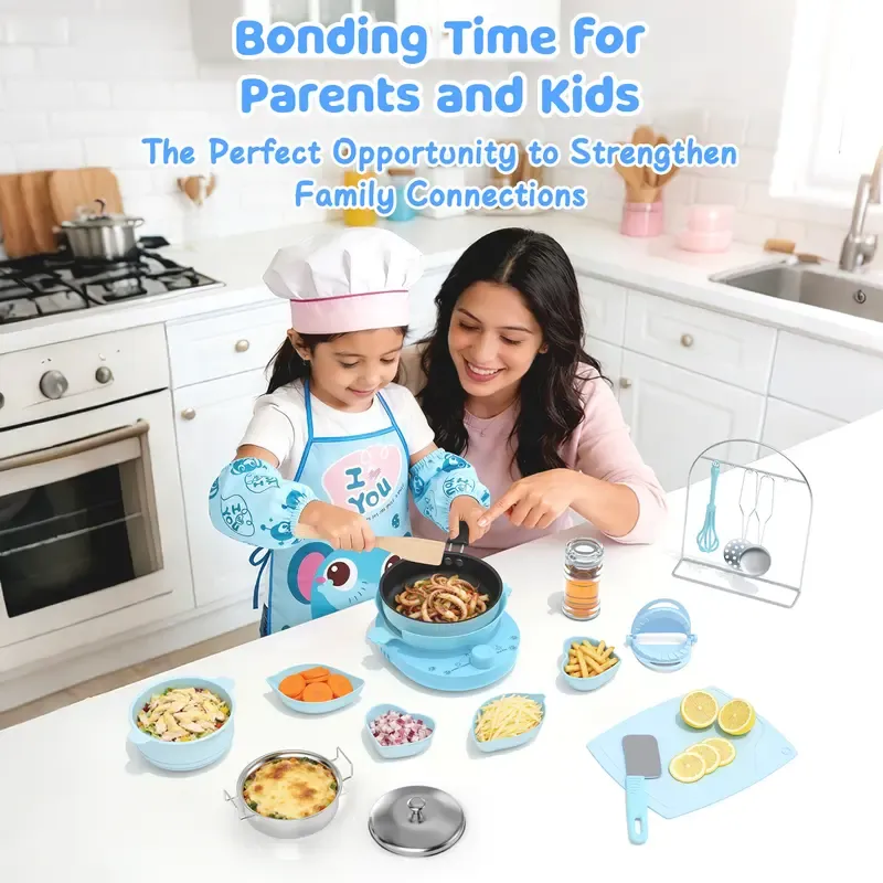 Kids Cooking Set | 28PCS Real Kitchen Starter Kit, Educational Cooking Toys, Gift for Boys & Girls Ages 6-12