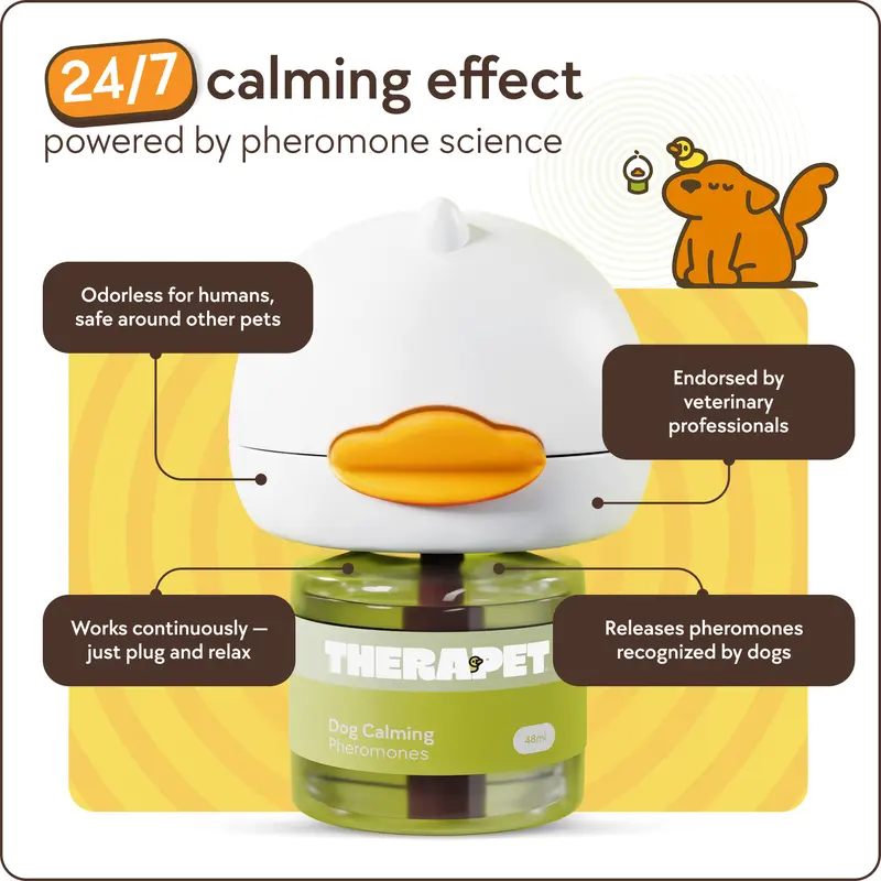  60-Day Dog&Cat Calming Diffuser - Helps with Stress, Destructive Behavior, Pee Accidents, Separation Anxiety, Barking, Aggression & Chewing - 60-Day Refill Included - Packaging May Vary - Results May Vary