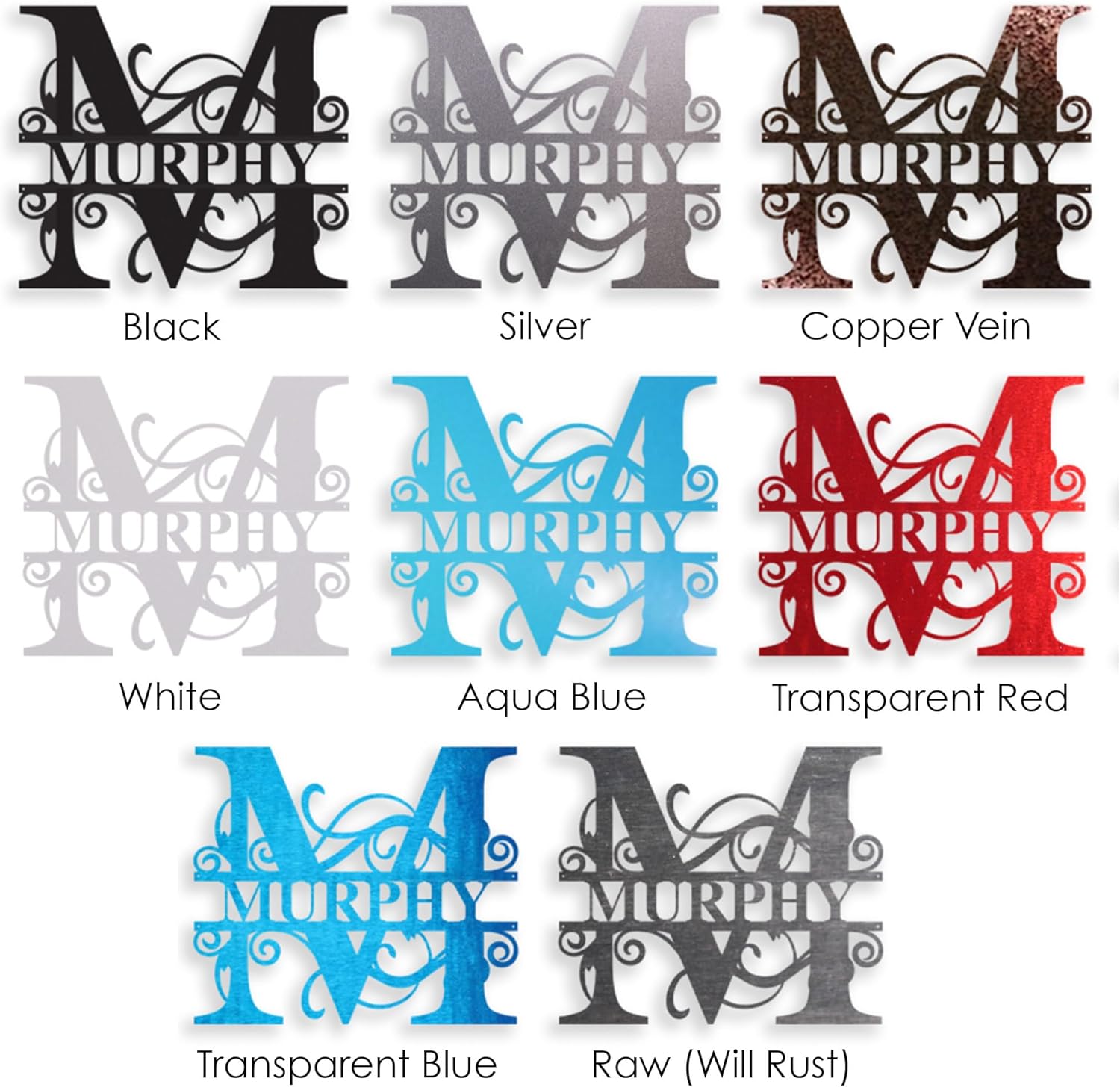 Custom Metal Name Sign - Personalized Family Monogram Wall Decor - Split Letter Metal Art for Home, Living Room, or Farmhouse Decor - Welcome Sign & Housewarming Gift for New Home or Wedding