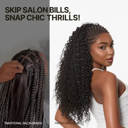 Fiber 13×6 Braided Cornrow Wig —Water Wave Lace Front Wig for Black Women Pre-Cut Lace Wig | Natural Look, Beginner Friendly