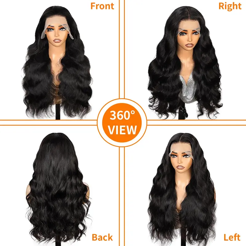Lace Front Wigs Human Hair 200% Density 13x6 Pre Plucked HD Front Lace Wig Natural Hairline with Baby Hair Glueless Wigs for Women（price only during new shop boost）