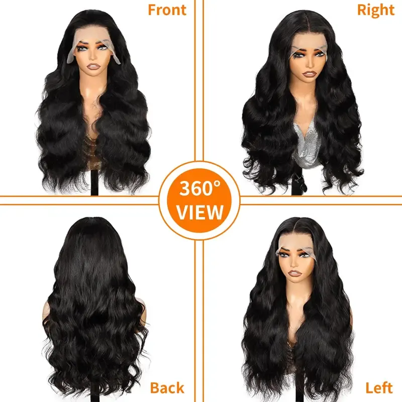 Lace Front Wigs Human Hair 200% Density 13x6 Pre Plucked HD Front Lace Wig Natural Hairline with Baby Hair Glueless Wigs for Women（price only during new shop boost）