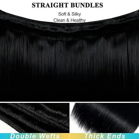 Hair Bundles Human Hair Body Wave, No Tangle Shedding, Keep Texture Silky Soft After Multiple Washes, 12A Hair Bundles, Unprocessed Virgin Brazilian Human Hair