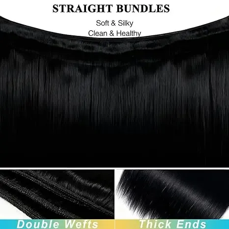 Hair Bundles Human Hair Body Wave, No Tangle Shedding, Keep Texture Silky Soft After Multiple Washes, 12A Hair Bundles, Unprocessed Virgin Brazilian Human Hair