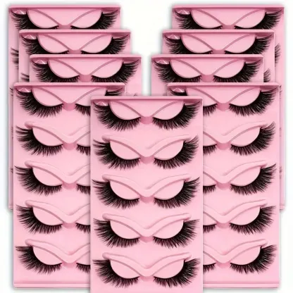 Cat Eye False Lashes – Wispy Dramatic Reusable Strip Lashes (Use with Lash Glue) | 3 Packs 15 Pairs