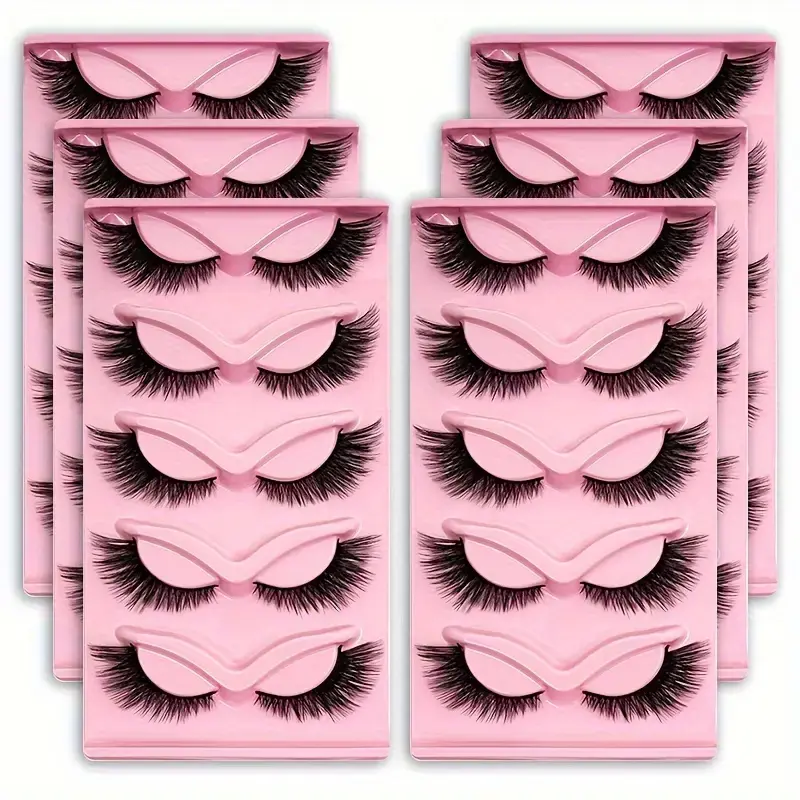 Cat Eye False Lashes – Wispy Dramatic Reusable Strip Lashes (Use with Lash Glue) | 3 Packs 15 Pairs