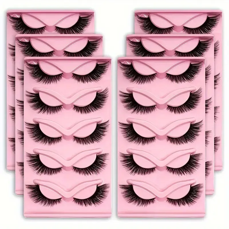 Cat Eye False Lashes – Wispy Dramatic Reusable Strip Lashes (Use with Lash Glue) | 3 Packs 15 Pairs