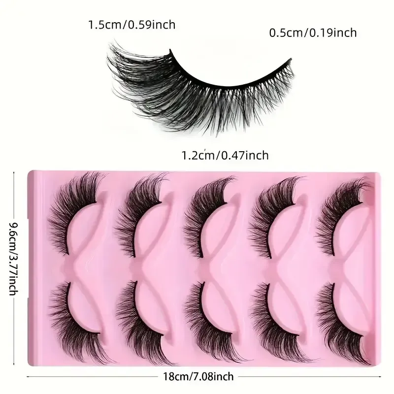 Cat Eye False Lashes – Wispy Dramatic Reusable Strip Lashes (Use with Lash Glue) | 3 Packs 15 Pairs