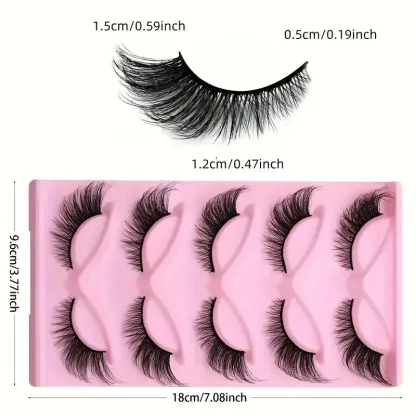 Cat Eye False Lashes – Wispy Dramatic Reusable Strip Lashes (Use with Lash Glue) | 3 Packs 15 Pairs