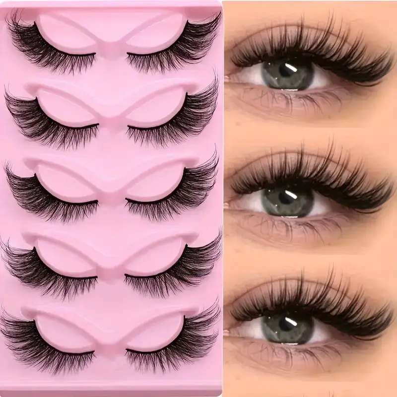 Cat Eye False Lashes – Wispy Dramatic Reusable Strip Lashes (Use with Lash Glue) | 3 Packs 15 Pairs