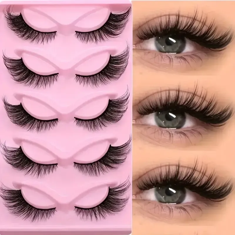 Cat Eye False Lashes – Wispy Dramatic Reusable Strip Lashes (Use with Lash Glue) | 3 Packs 15 Pairs