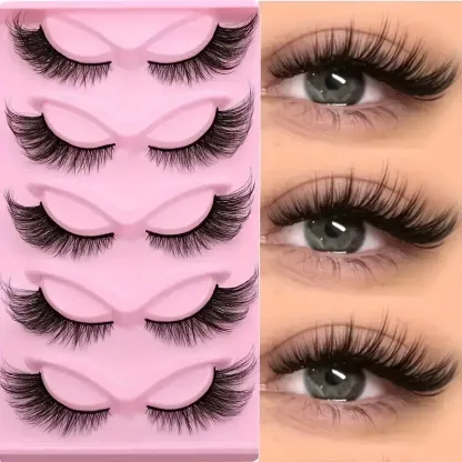 Cat Eye False Lashes – Wispy Dramatic Reusable Strip Lashes (Use with Lash Glue) | 3 Packs 15 Pairs