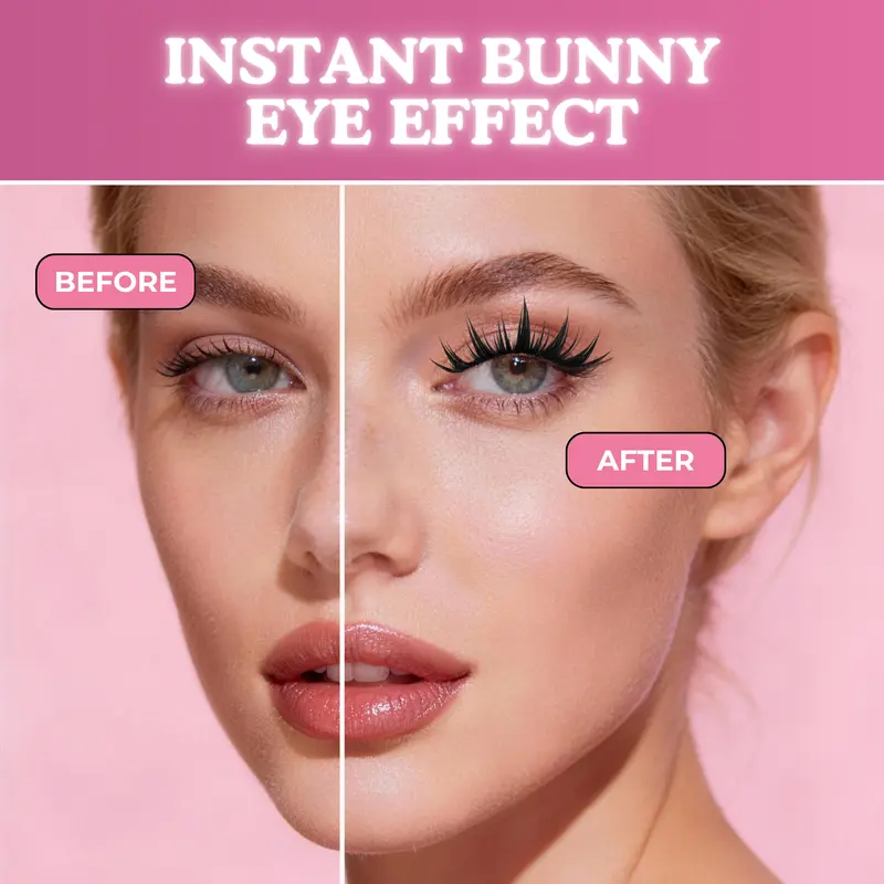 Bunny Ear Lashes | 10–14mm C++ Curl Dramatic Spiky Anime Manhua Style False Eyelashes, Waterproof Long-Lasting Reusable DIY Clusters — Ultra-Thin Band, Bold & Eye-Catching Look