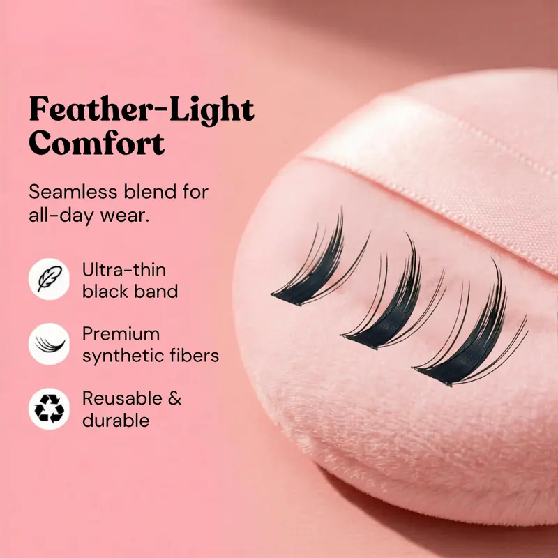 Bunny Ear Lashes | 10–14mm C++ Curl Dramatic Spiky Anime Manhua Style False Eyelashes, Waterproof Long-Lasting Reusable DIY Clusters — Ultra-Thin Band, Bold & Eye-Catching Look
