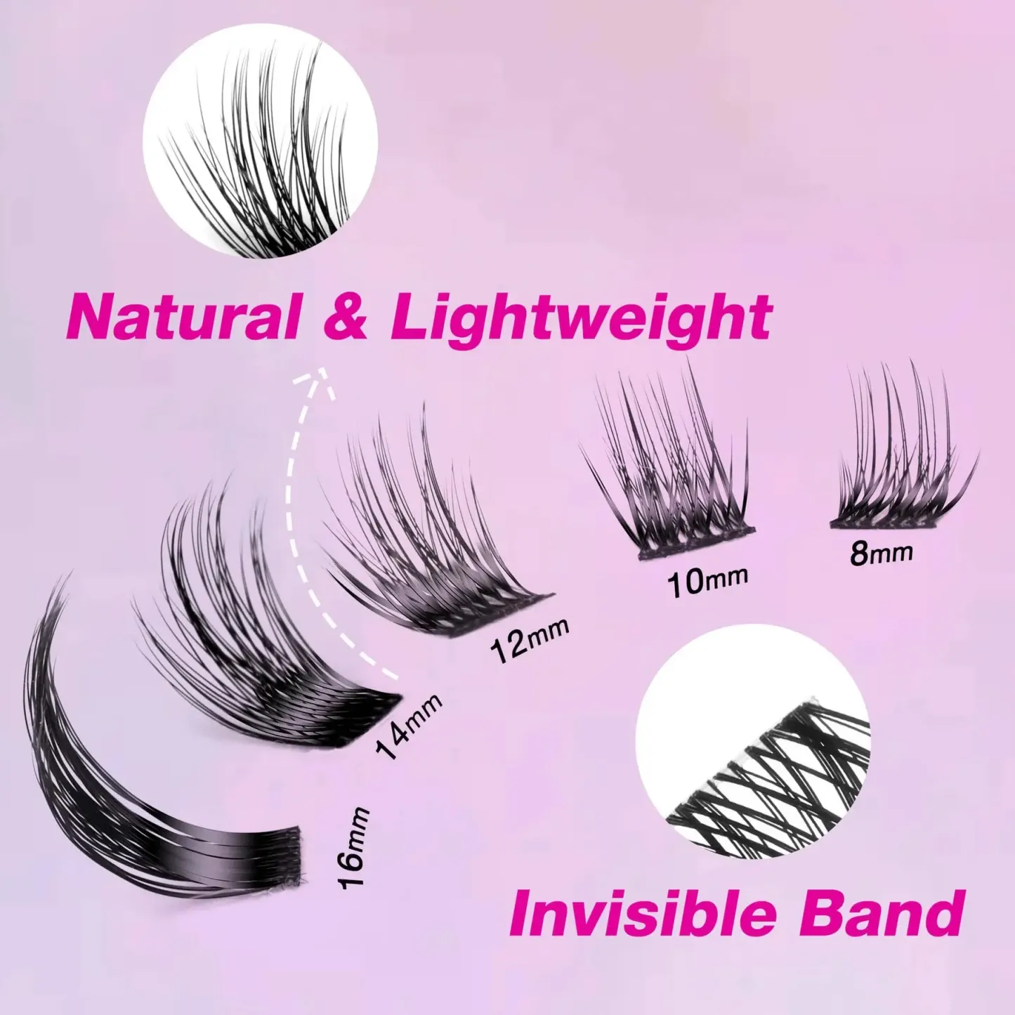 Dreamy Cluster Lashes Kit Individual Lash Extensions With Bond & Seal+ Tweezer Newbie's Five-Second DIY Dramatic Volume Eyelash Wispy Faux Mink Lash Mixed Length Tray for Self Application at Home Makeup Cosmetic