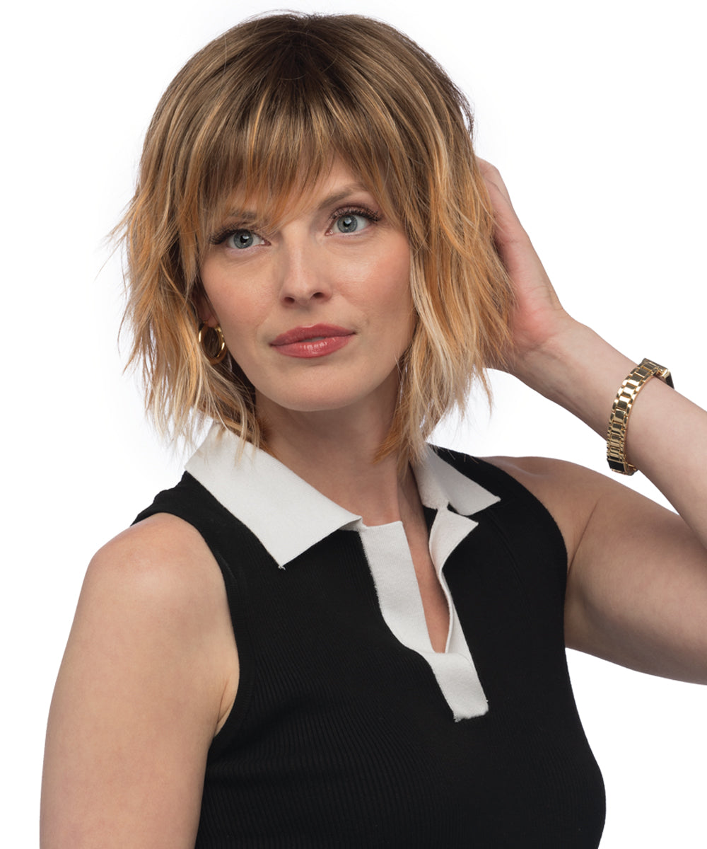 New Arrival: Stylish Side-Parted Ombré Platinum Blonde Short Curly Bob Wig for Women