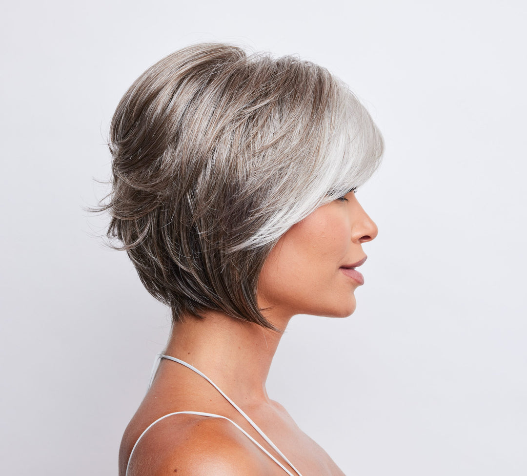 Women's Wig: Premium Short Pixie-Cut Wig—Short-Length Hairpiece for Middle-Aged and Senior Women. A Natural-Looking, Layered Short Wig with Bangs, Ideal for Daily Wear (Specially Designed for Older Women).