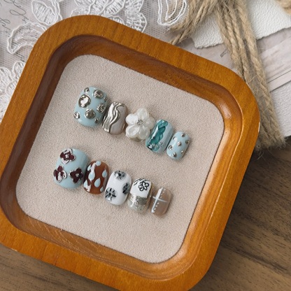 Handmade 3D Press-On Nails – Sculpted Almond Faux Nails for Every Style, All Genders Welcome
