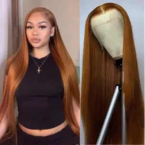 Honey Blonde 13x6 HD Transparent Lace Front Wig Human Hair Pre Plucked Honey Blonde Wig Human Hair 180% Density Lace Frontal Wigs Colored 