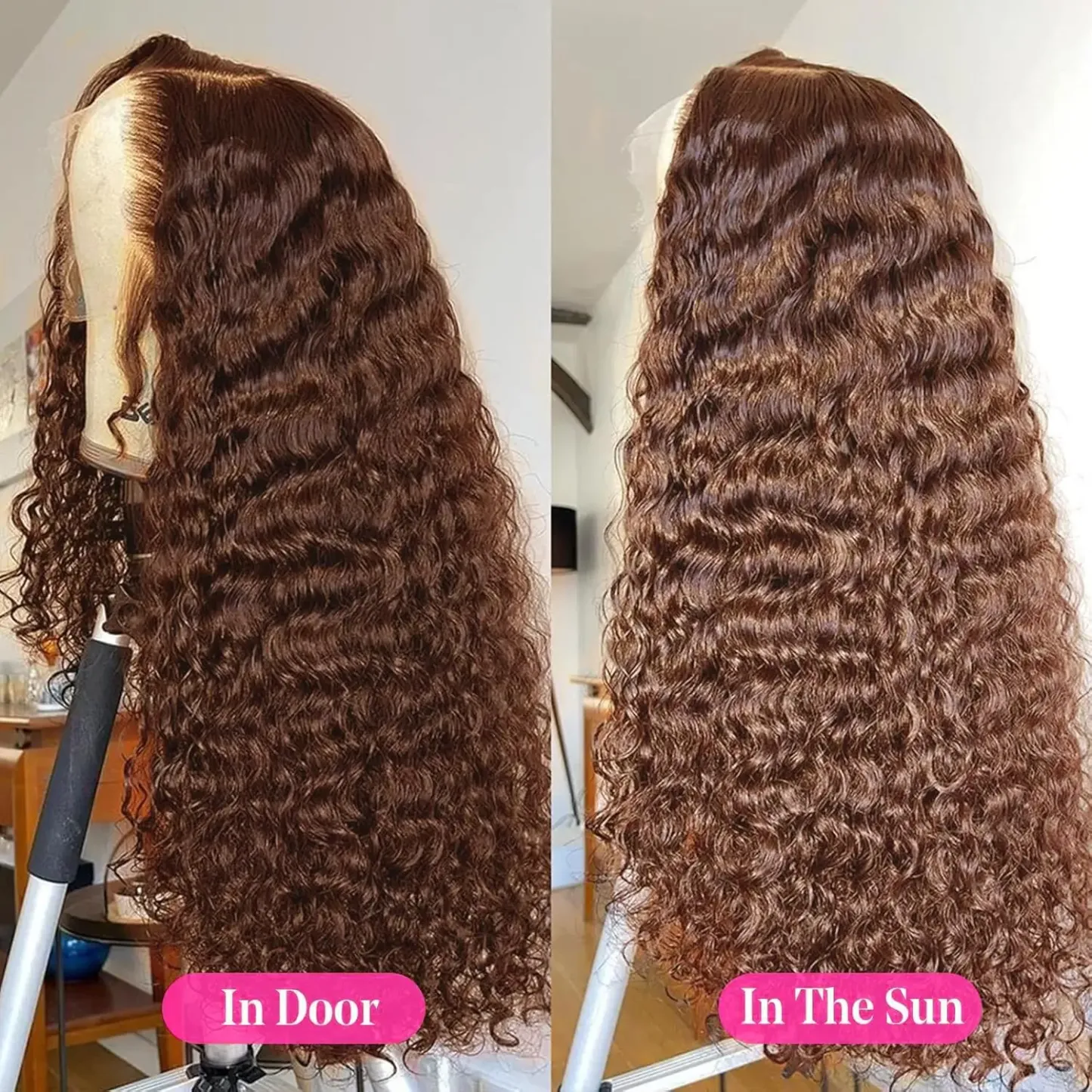 Colorful 30in 13X6 Chocolate Brown Deep Wave HD Transparent Lace Front Wigs Human Hair 99J Red Burgundy Colored Deep Wigs 4/27 Highlight Ombre Human Hair Curly Wigs Black Deep Wigs Pre Plucked With Baby Hair Summervibes