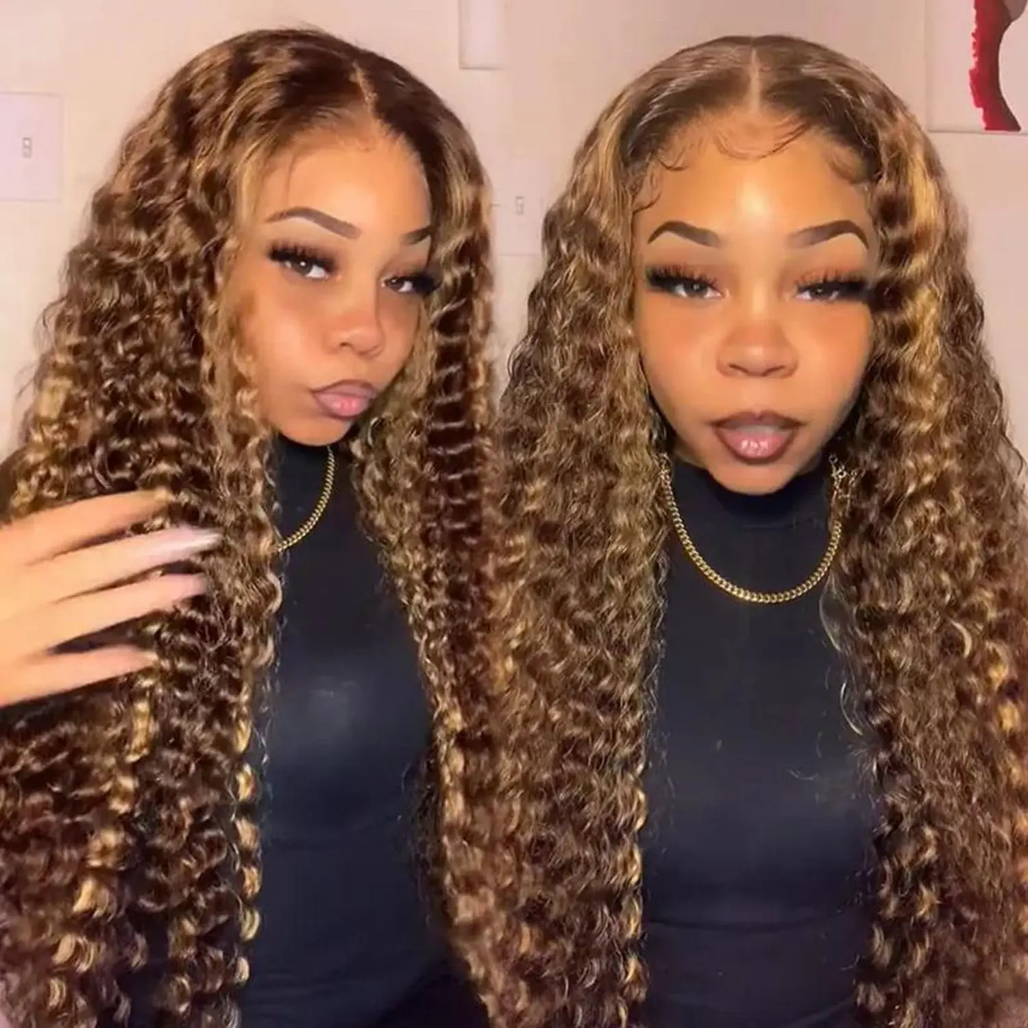 Colorful 30in 13X6 Chocolate Brown Deep Wave HD Transparent Lace Front Wigs Human Hair 99J Red Burgundy Colored Deep Wigs 4/27 Highlight Ombre Human Hair Curly Wigs Black Deep Wigs Pre Plucked With Baby Hair Summervibes