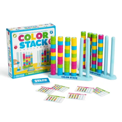 Color Stack Challenge by Storitems – A Fast-Paced Color Matching Puzzle Game for Fun Parties and Family Game Night. Includes 2 Stack Racks, 50 Challenge Cards, 80 Rings & Instructions