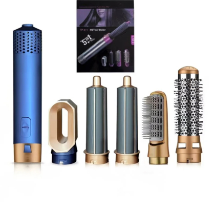 Best-Selling 5 in 1 Air Styler Automatic Hair Curling Iron with Detachable Brush Head, Blow-Dry,Straightening Wrap Negative Ions Ergonomic Rose Gold(Advanced Custom) Holiday Gift