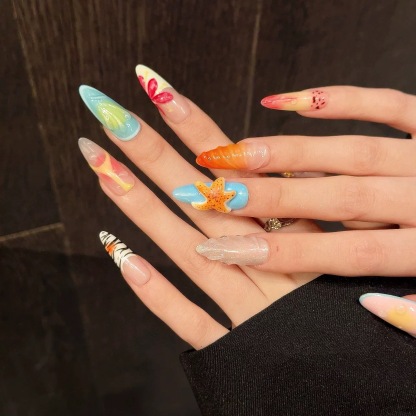 Girl by the Sea 3D-Effect Detachable Press-On Nails