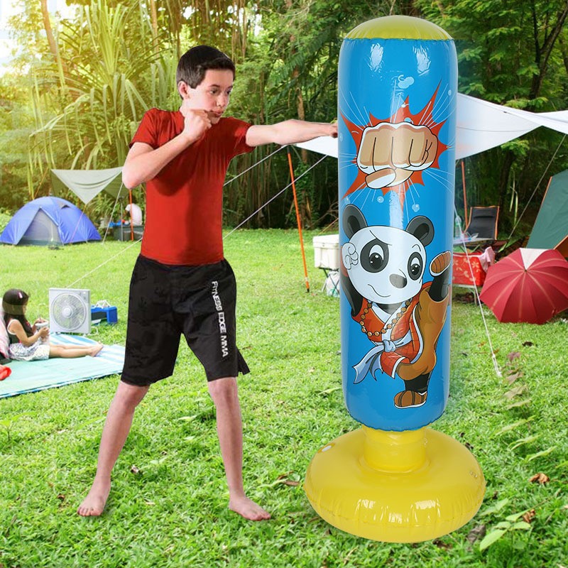 Inflatable Punching Bag, 48 Inch Stable Inflatable Boxing Bag for 3-6 Kids, Dinosaur Toy Gifts for Boys and Girls, Kids Boxing Set for Energy Out Practicing Karate