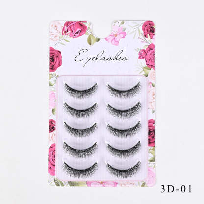 Western-Style Voluminous & Curled 3D Wispy False Eyelashes — Realistic, Natural-Looking, and Lengthening (One-Piece Design)