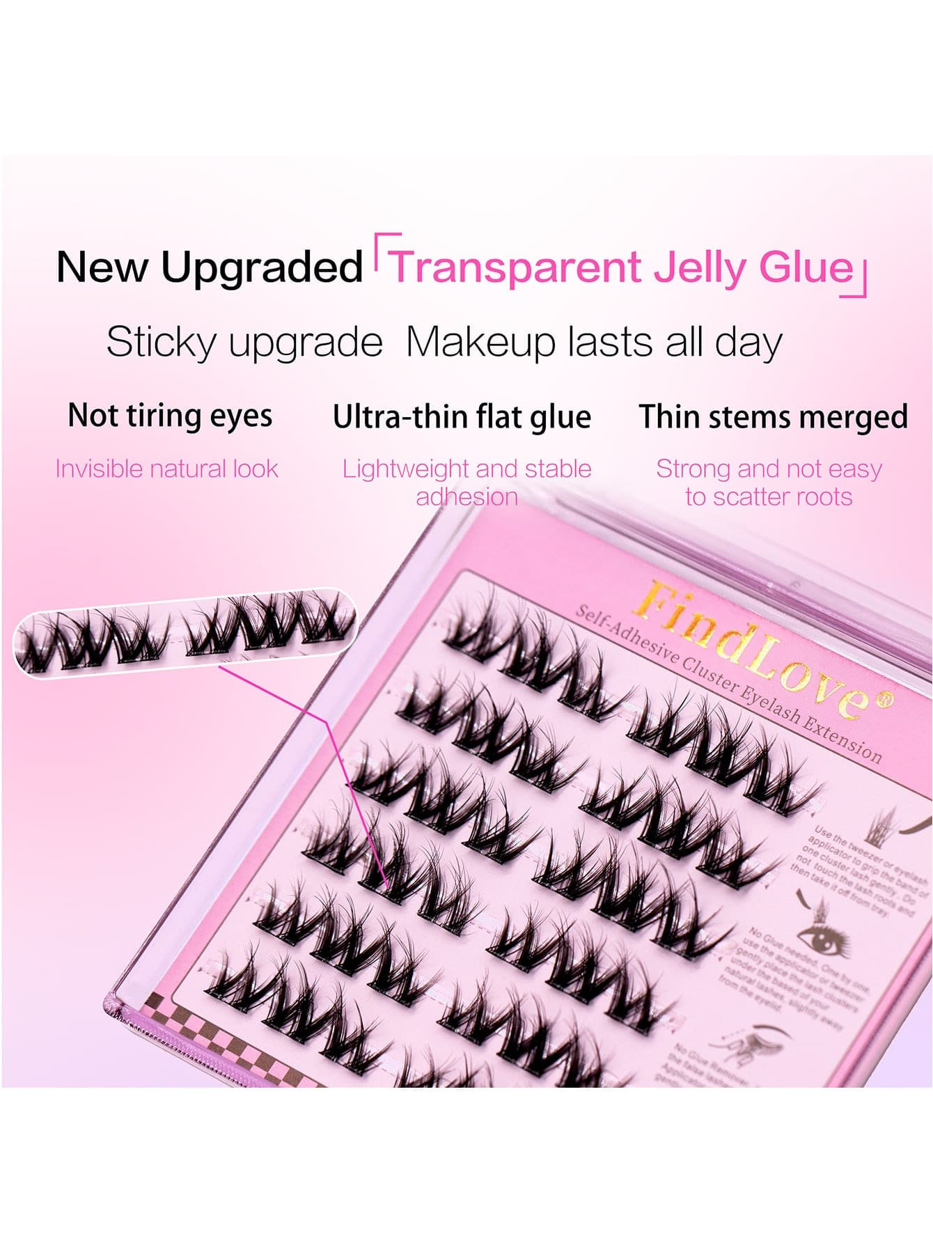 "Rock Sweetheart" Glue-Free False Eyelashes — Beginner-Friendly, Segmented, Self-Adhesive, Voluminous Style