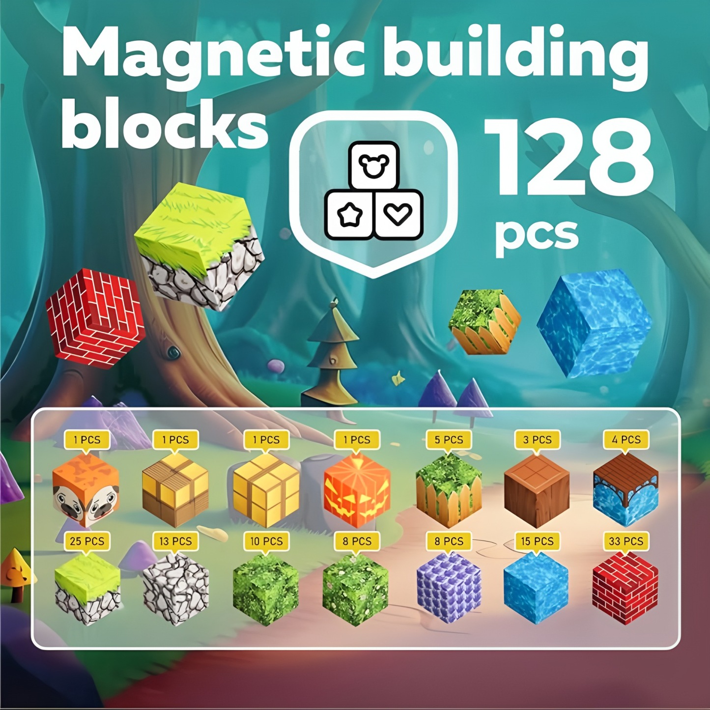 Magnetic Building Blocks -  Magnetic Action Figures Playset, Magnetic Building Block Toys with Magnetic Cubes, 360° Rotating Arms and Legs, Creative Play Set for Kids 6+, Birthday Gifts for Boys Girls